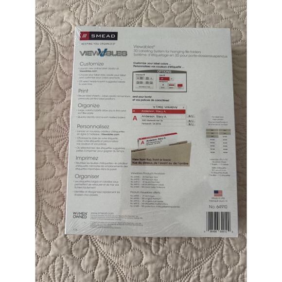 Smead Viewables Labeling System Premium 3D Hanging Tabs 100CT #64910- New Sealed - Picture 2 of 2